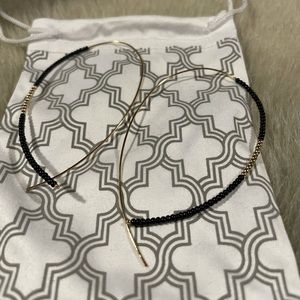 Park Lane gold and black hoop earrings